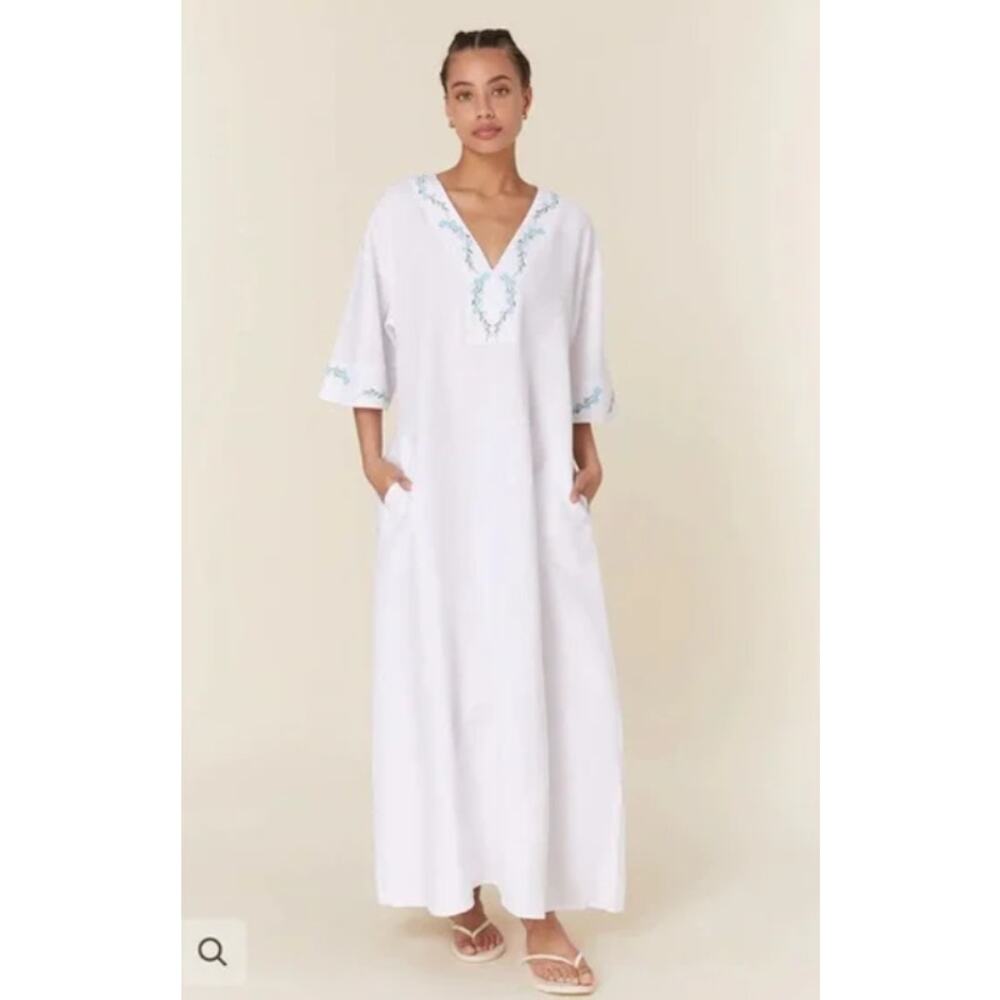 Andie x Fanm Mon Kepez Linen Kaftan Style Dress Women's Size XL Boho‎ Vacation
